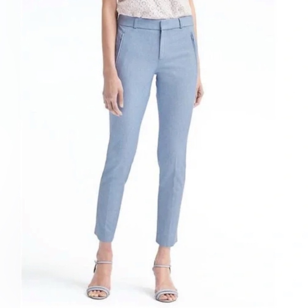 Banana Republic Sloan Zip Pocket Bi Stretch Chambray Blue Pants